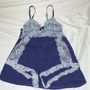 Lace trim sleep set